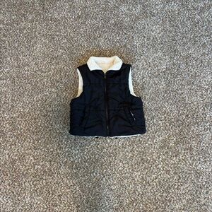 Kids Black Puffer Vest with White Lining